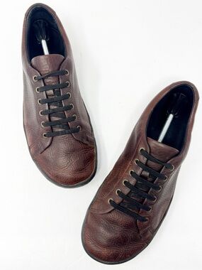 Birchbury Bramfords Leather Barefoot Minimalist Sneakers Rich Brown Size 43